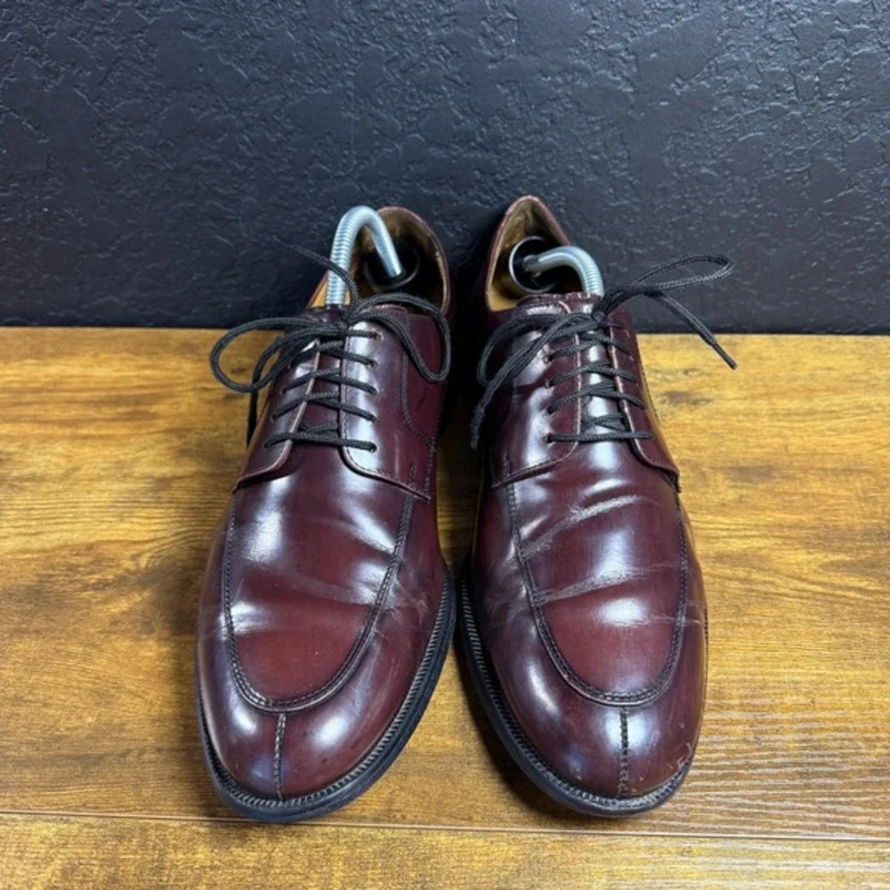 Cole Haan Nike Air C07225 Burgundy Leather‎ Split Toe Oxford Mens 10.5M